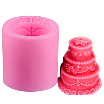 3 Strato Della Torta Della Muffa Della Candela Di Cerimonia Nuziale Del Partito Della Torta Che Decora Gli Attrezzi Fai Da Te Fondente Del Silicone De