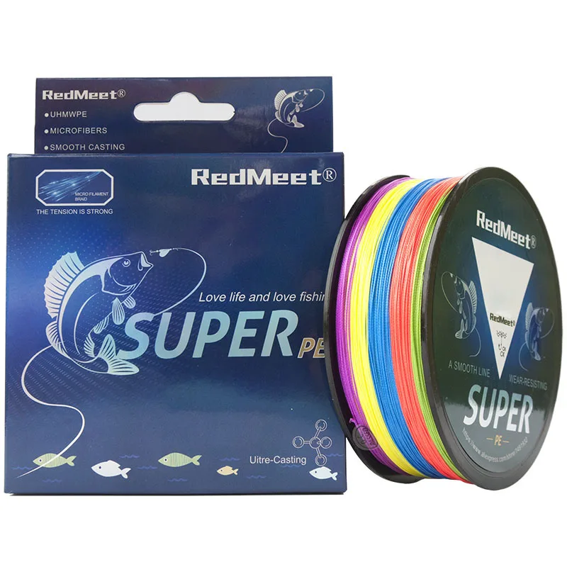 RedMeet سوبر PE X8 خيط صنارة الصيد 100 M 300 M 500 M 8 السواحل مضفر خيط صنارة الصيد المتعددة الشعيرات PE خط 20 30 40 50 60 73 88LB