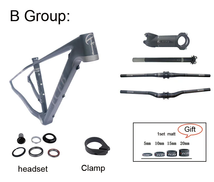 Sale FCFB bicycle 29er carbon 3K frame Chinese MTB carbon frame 15.5/17/19inch carbon mountain bike frame disc carbon mtb frame BSA 9 Sale FCFB bicycle 29er carbon 3K frame Chinese MTB carbon frame 15.5/17/19inch carbon mountain bike frame disc carbon mtb frame BSA 9