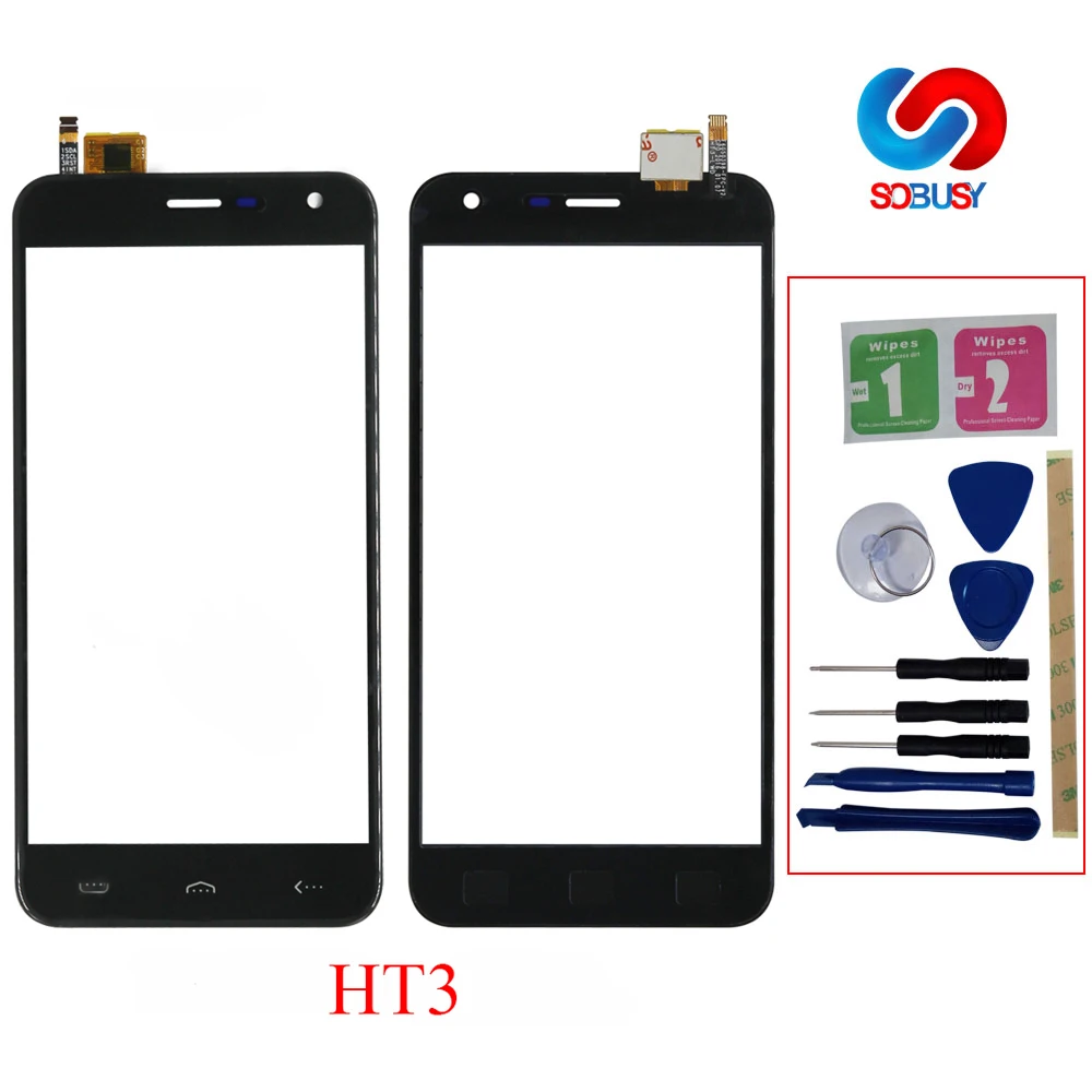 

Original TP Touch Panel For Homtom HT3 Repair Parts Touch Screen Sensor Front Glass Lens Touchscreen Replacement Parts + 3M Tape