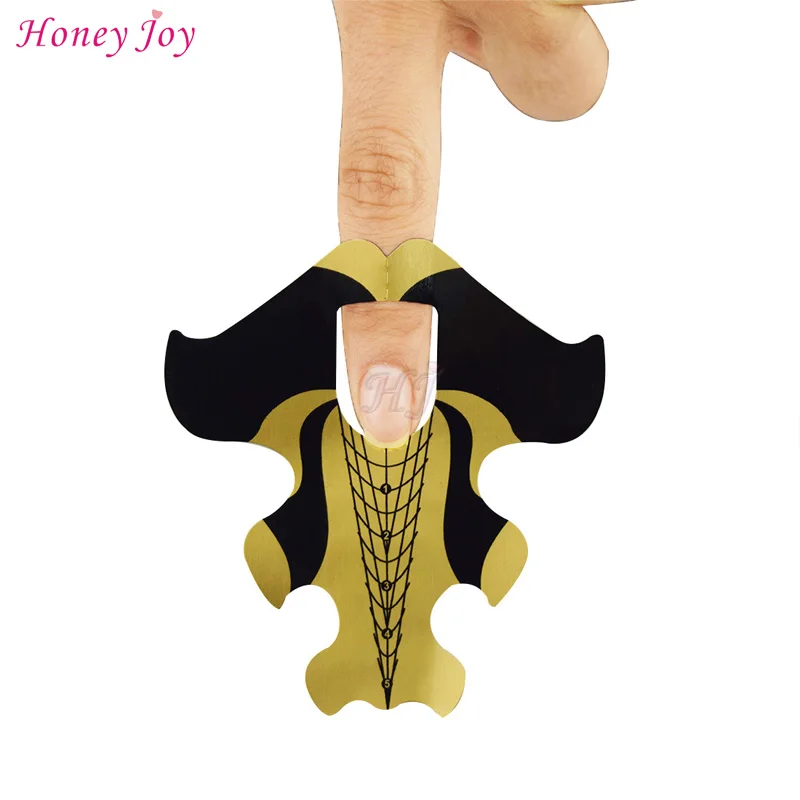 Dourado para Guia de Unha Profissional para Guia de Unha Ponta para Extensão de Unhas com 300 Adesivo Acrílica Peças - Rolo Gel uv 11 Cheap Formas de unha
