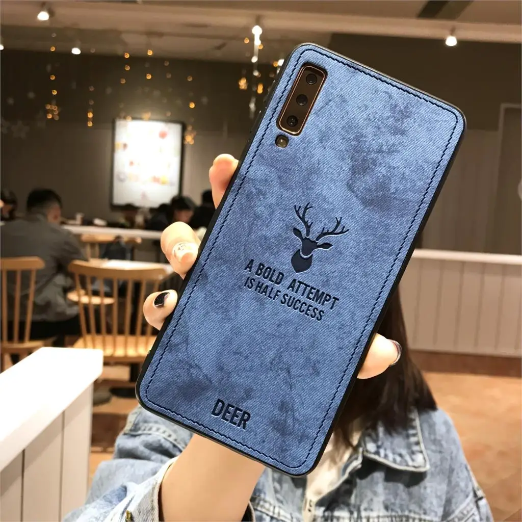 

Case For OPPO A83 A79 A77 A73 A59 A7 A5 A3 Case Leather TPU Cover F17 Pro R15 R11S R9 Plus Cover Luxury deer Cloth Phone Cases