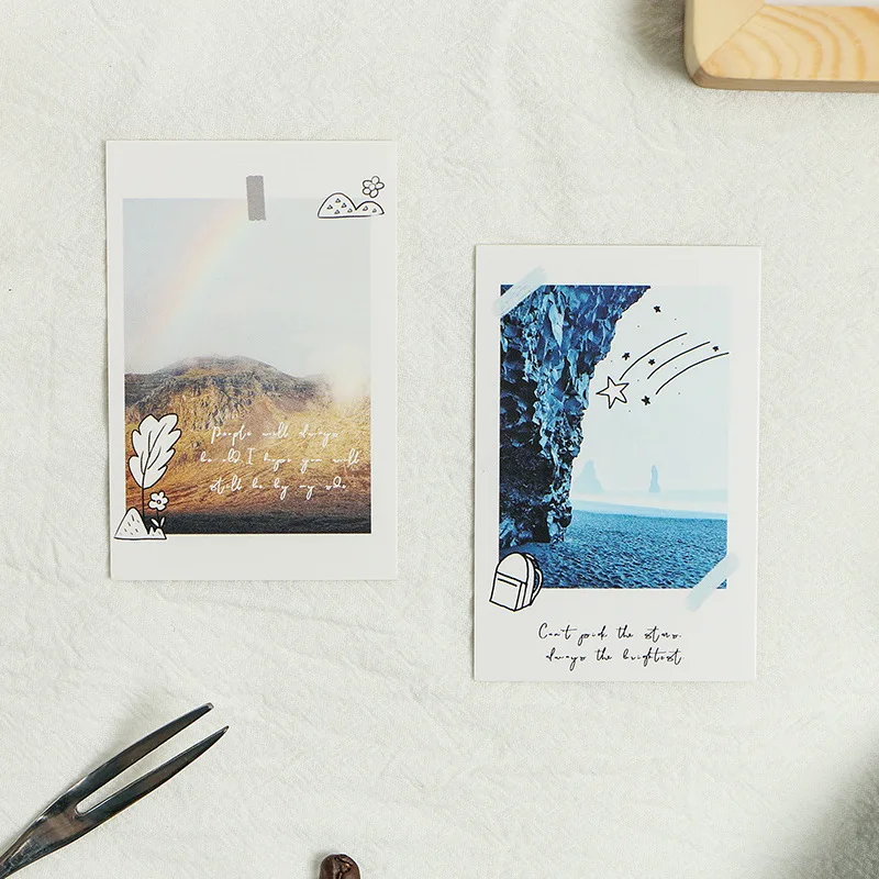 28 Sheets/Set Creative Always Happy in Life Lomo Card Mini Postcard Greeting Card Christmas Gifts