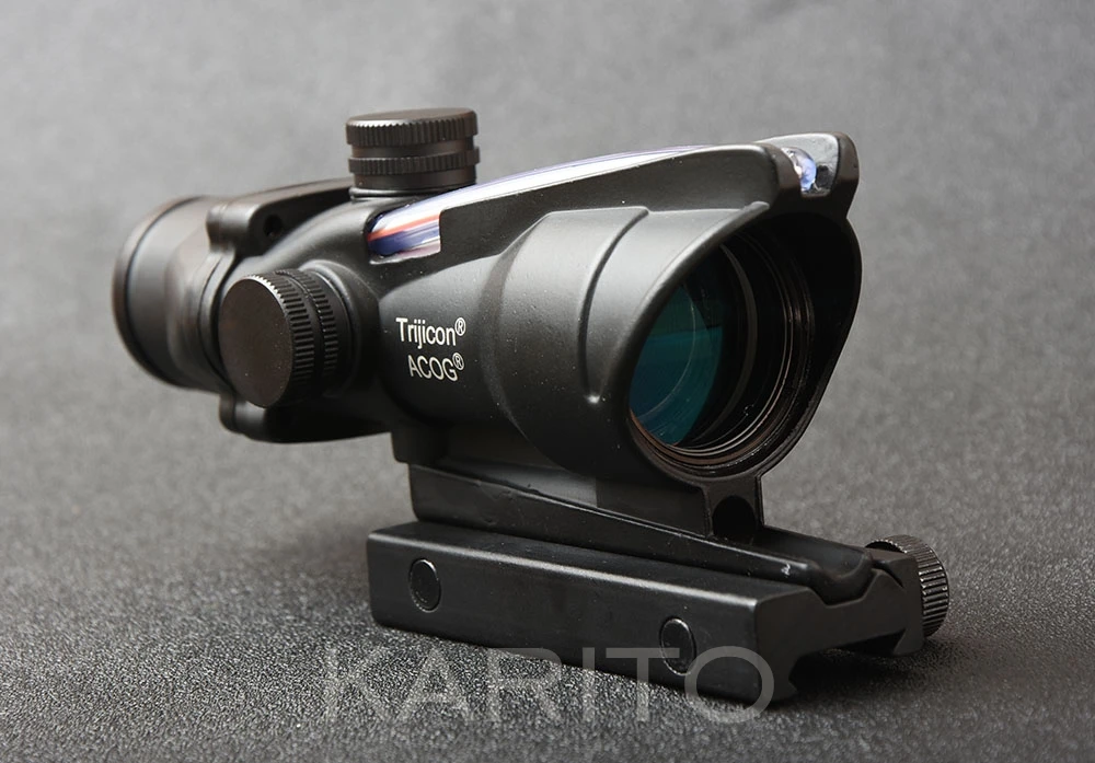 

Tactical style trijicon acog 4x32 red fiber advanced optics rifle scope for 20mm picatinny rail mount M1390