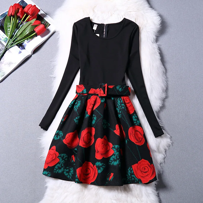 

mother daughter dresses 2019 arrival mother and daughter clothes floral printed family matching clothes long sleeve winter dress
