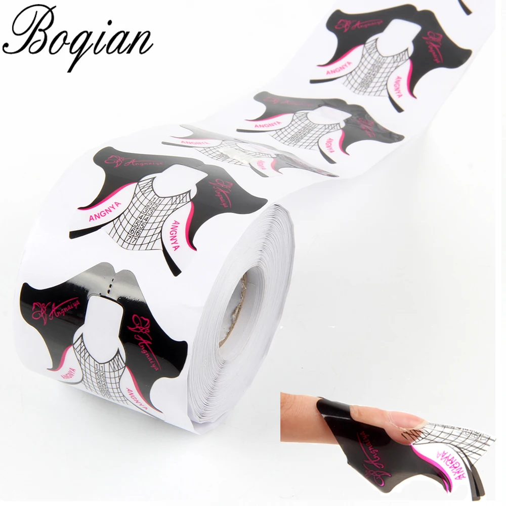 

BQAN Professional 300pcs/roll PVC Nail Form Tips Nail Art Guide Extension French DIY Tool Acrylic UV Gel Nail Art Tool