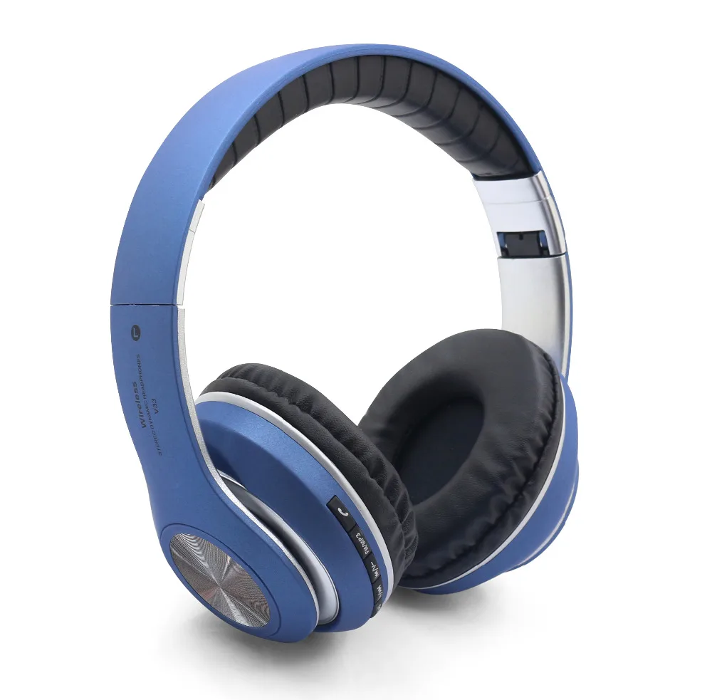 V33 Bluetooth Беспроводной Наушники Hi-Fi студия Call Center fm-радио синий зуб гарнитура
