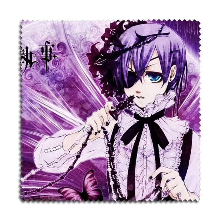 1 шт., фланелевые очки, ткань с красочным принтом, с Ciel Phantomhive of Anime Black Butler, аксессуары для очков