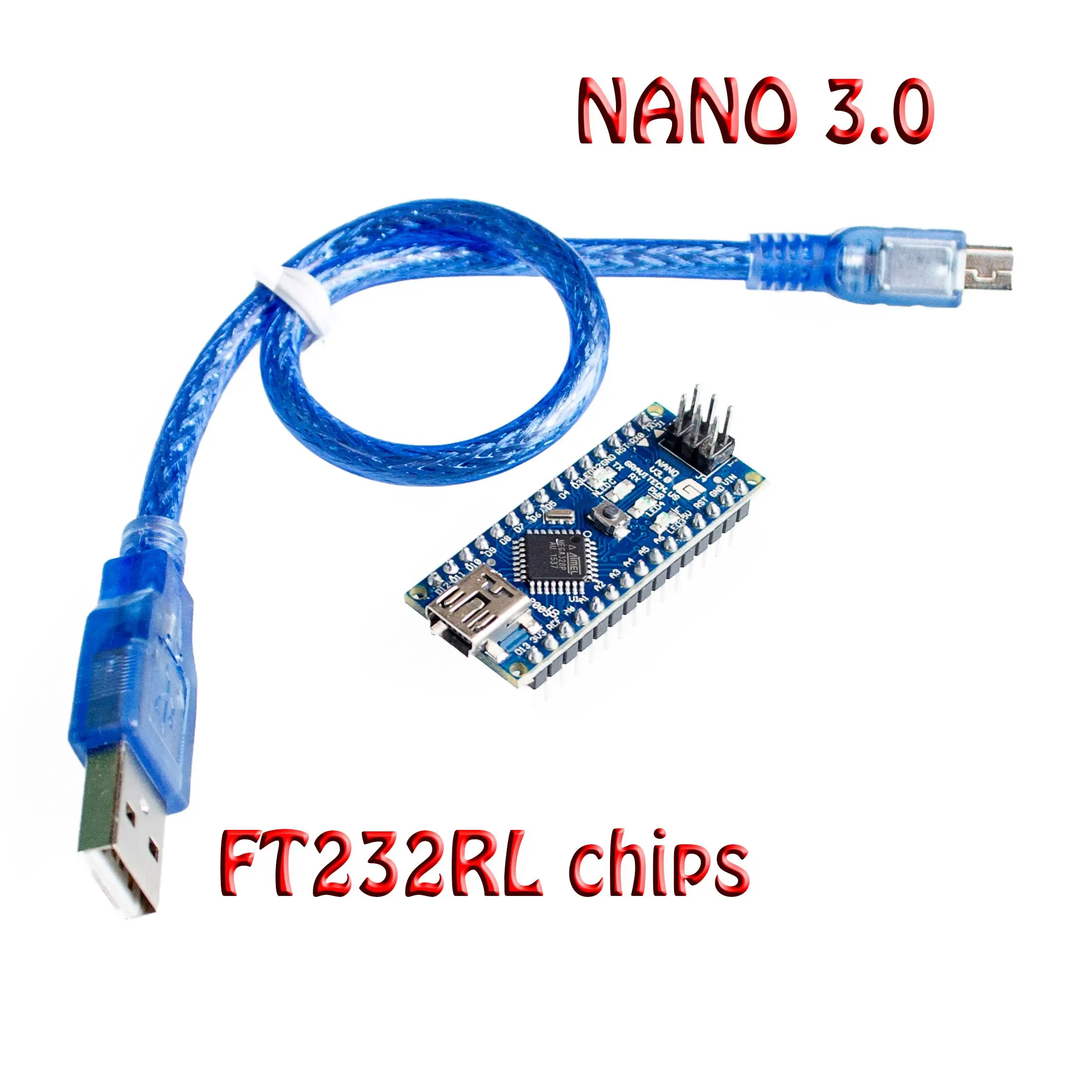 

10set/lot Original Nano 3.0 atmega328 mini version FT232RL imported chips support win7 Win8 for arduino with USB cable