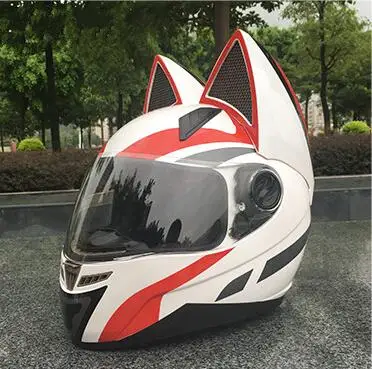 NITRINOS мотоциклетный шлем для мужчин и женщин гоночный персональный всесезонный защитный шлем кошачий ушной шлем - Цвет: 2