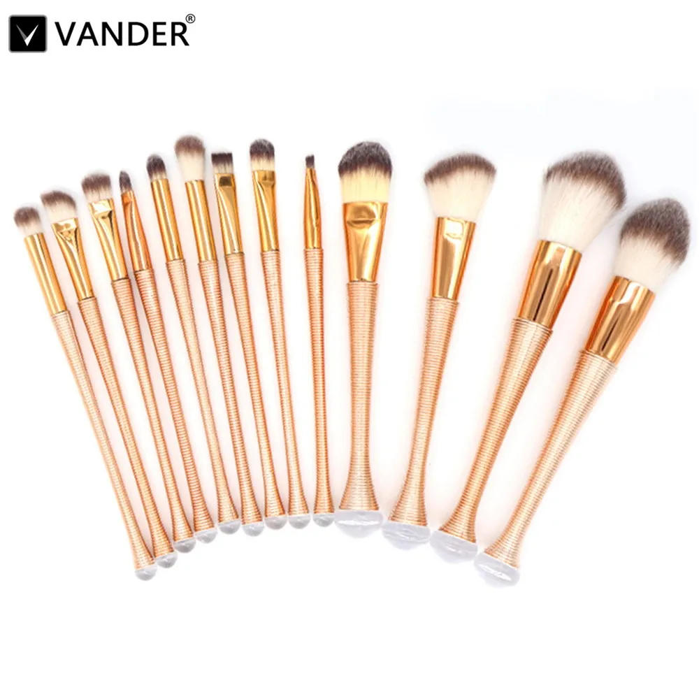13Pcs Metal Handle Makeup Brushes Set Pro Cosmetics Power Foundation