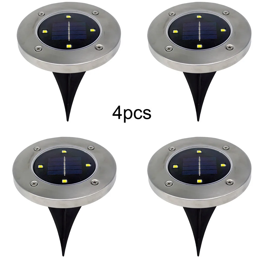 4 шт. 4LED Солнечный свет подземный светильник Открытый Путь садовый настил ландшафтное освещение для подъездная дорога газон