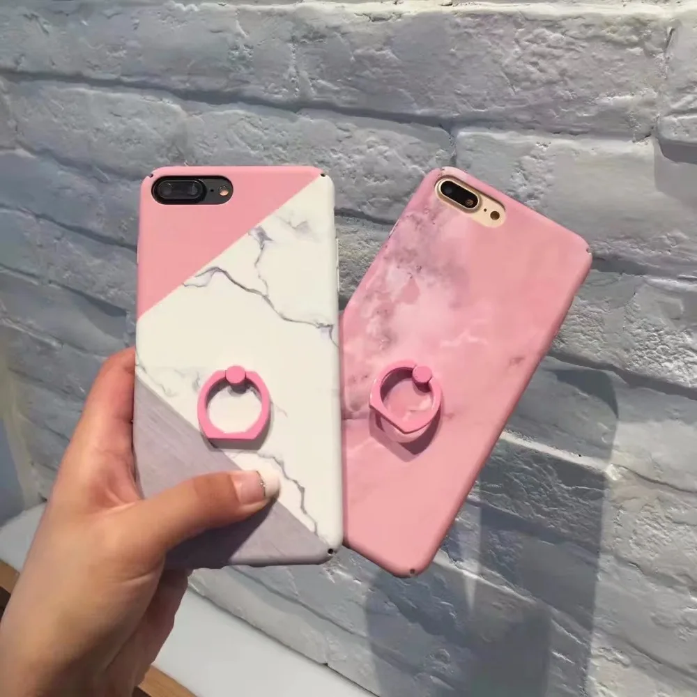 Hazy beauty For Iphone 7 Case New Luxury Ring Marble Silicone Hard Pc Cover 6 6s 8 plus Back |