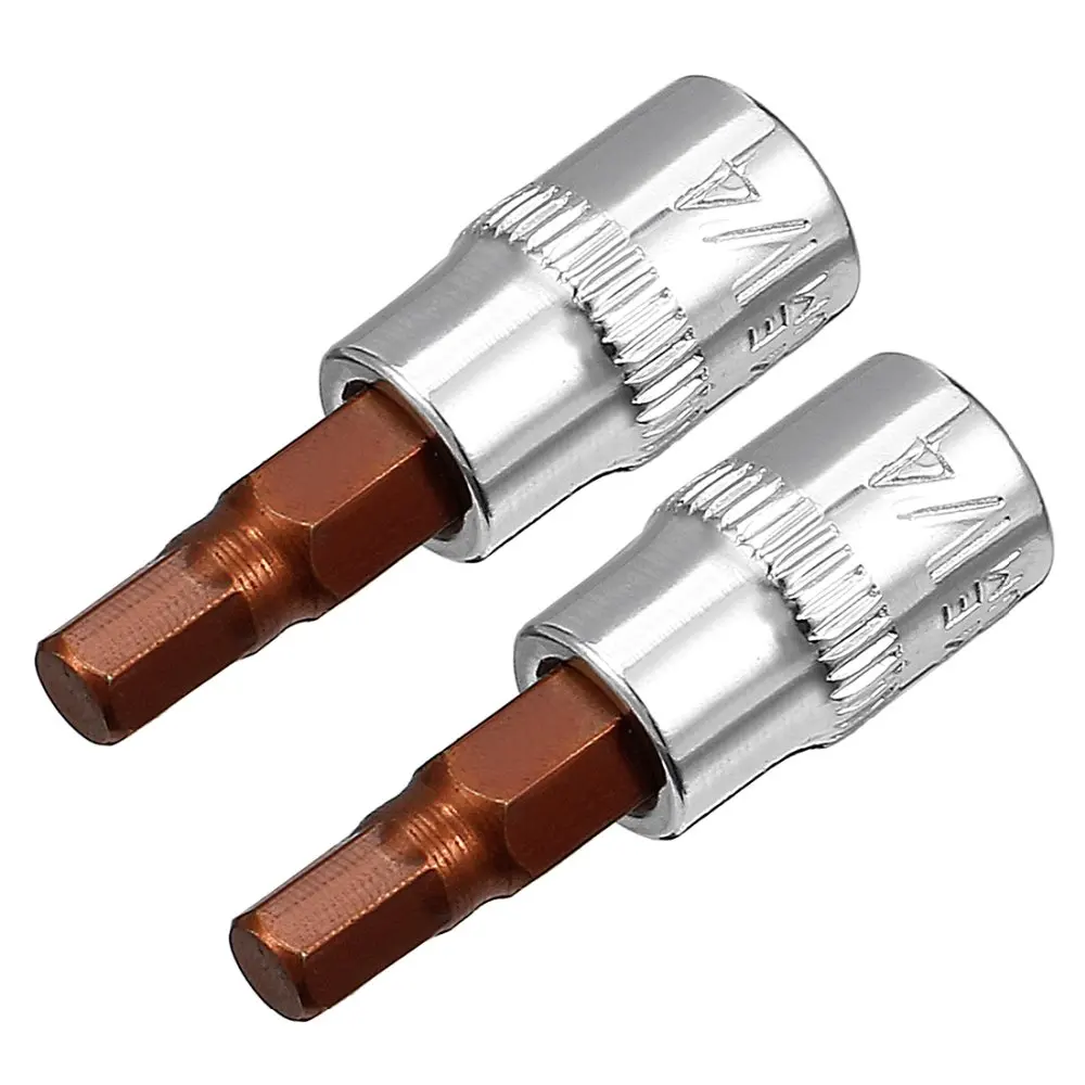 

UXCELL 2Pcs S2 Steel H5 Hexagon Size Hex 1/4-Inch Drive Bit Socket for Superior Hardness Great Rust Resistant Hot Sale