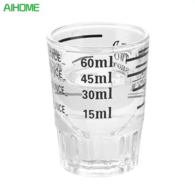 30/45ml Thickened Graduated Glass Oz Ounce Cup Measuring Cup Shot