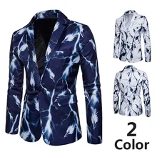 Мужская повседневная куртка с 3D принтом, Мужская модная деловая куртка, размер M-3XL