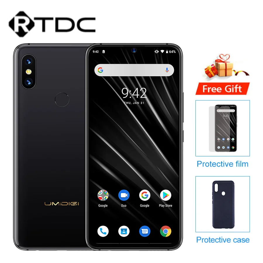 

UMIDIGI S3 PRO Android 9.0 6GB RAM 128GB ROM Helio P70 Android 9.0 6.3" FHD+ NFC Back Cameras 20MP Selfie Camera 5150mAh Smartp