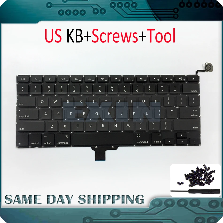 

10Pcs/Lot OEM New for Macbook Pro 13" Unibody A1278 English US Keyboard Replacement w/ Screws 2009 2010 2011 2012 Year