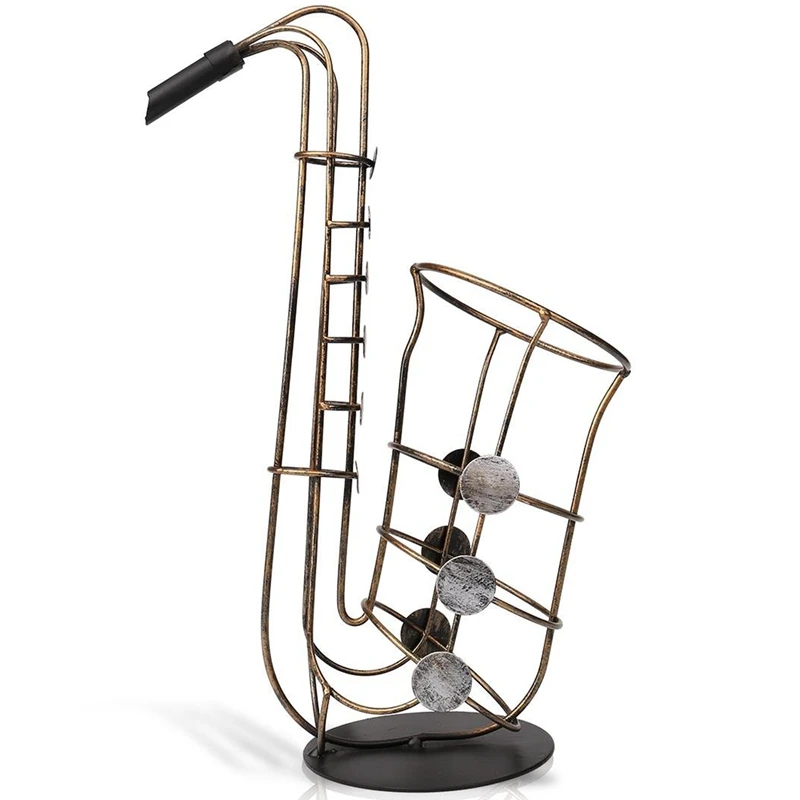 

TOP!-Metal Saxophone Rack Creative Home Decoration Wrought Iron Wine Cabinet Decoration Crafts Statue Decoration Accessories