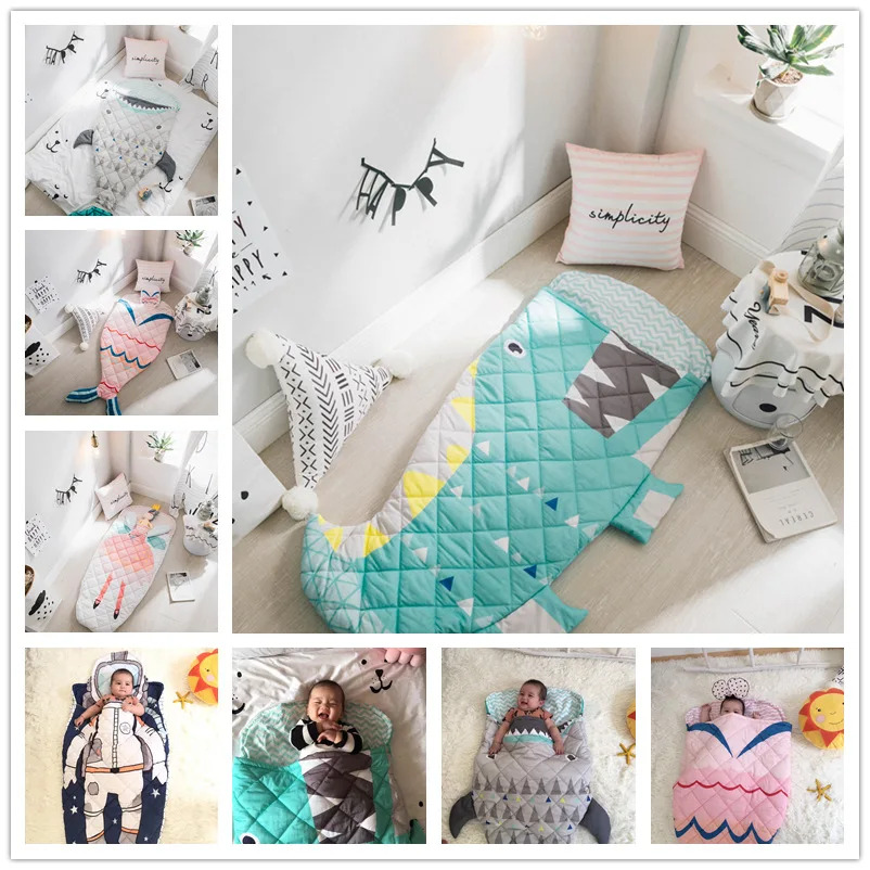 

Cartoon Baby Sleeping Bags Shark Astronaut Mermaid Envelope For Newborn Infant Winter Thick Swaddle Blanket Wrap Bedding