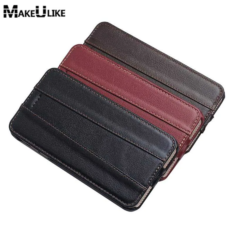 

MAKEULIKE Genuine Leather Case For Apple Iphone 8 Plus Vertical Protective Cover Magnetic Coque For Iphone 8Plus Flip Case