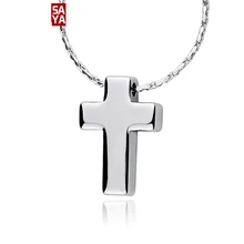 New Arrival Mirror Polished Mens Chain Necklace Cross Tungsten Pendant Custom Made Jewelry Free Shipping
