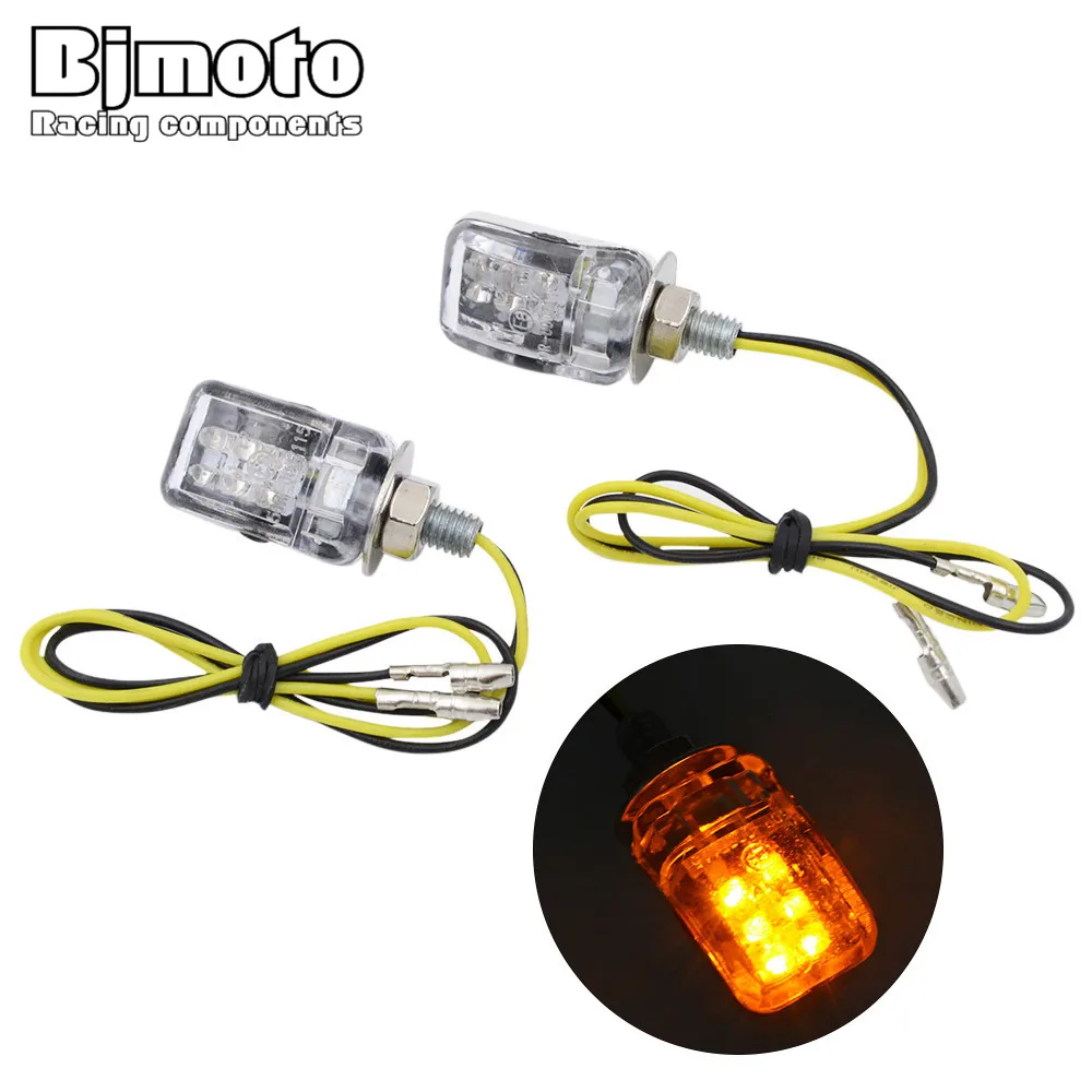 Pair M6 Screw Bolt LED Moto Car License Plate Light Rear Tail Lights