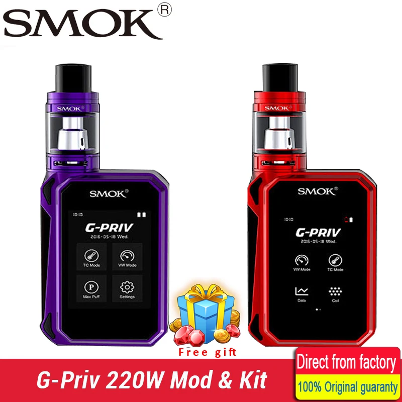 Electronic Cigarette Smok G Priv 220W Touch Screen Kit GPriv G Priv 220 Mod Vape 5ML