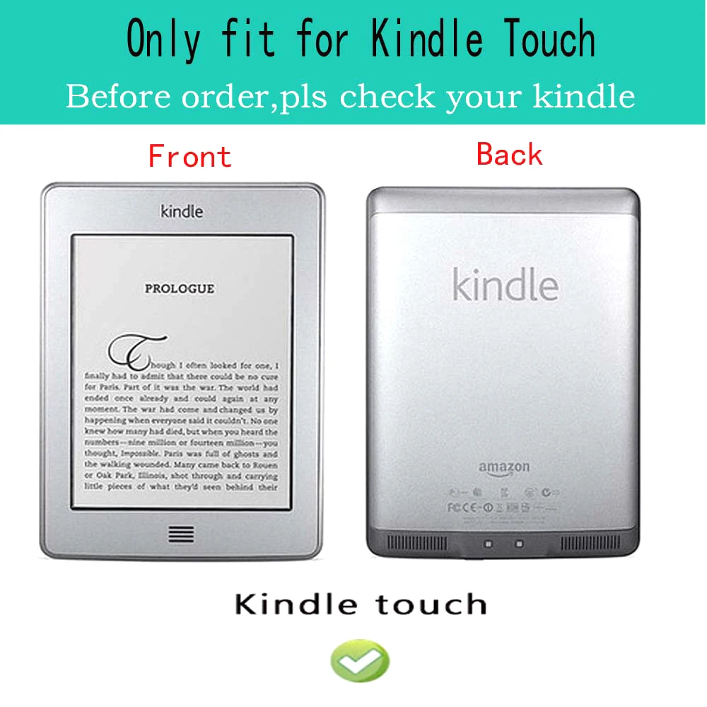 Флип-чехол из искусственной кожи для kindle Touch(2012 старая модель) также для kindle модель D01200 чехол twocolor лоскутный чехол