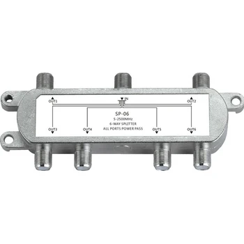 

LEORY SP-06 6 Way Satellites Coax Cable Splitter Bi-Directional MoCA 5-2500MHz Connector 5-2400MHz100dB NEW