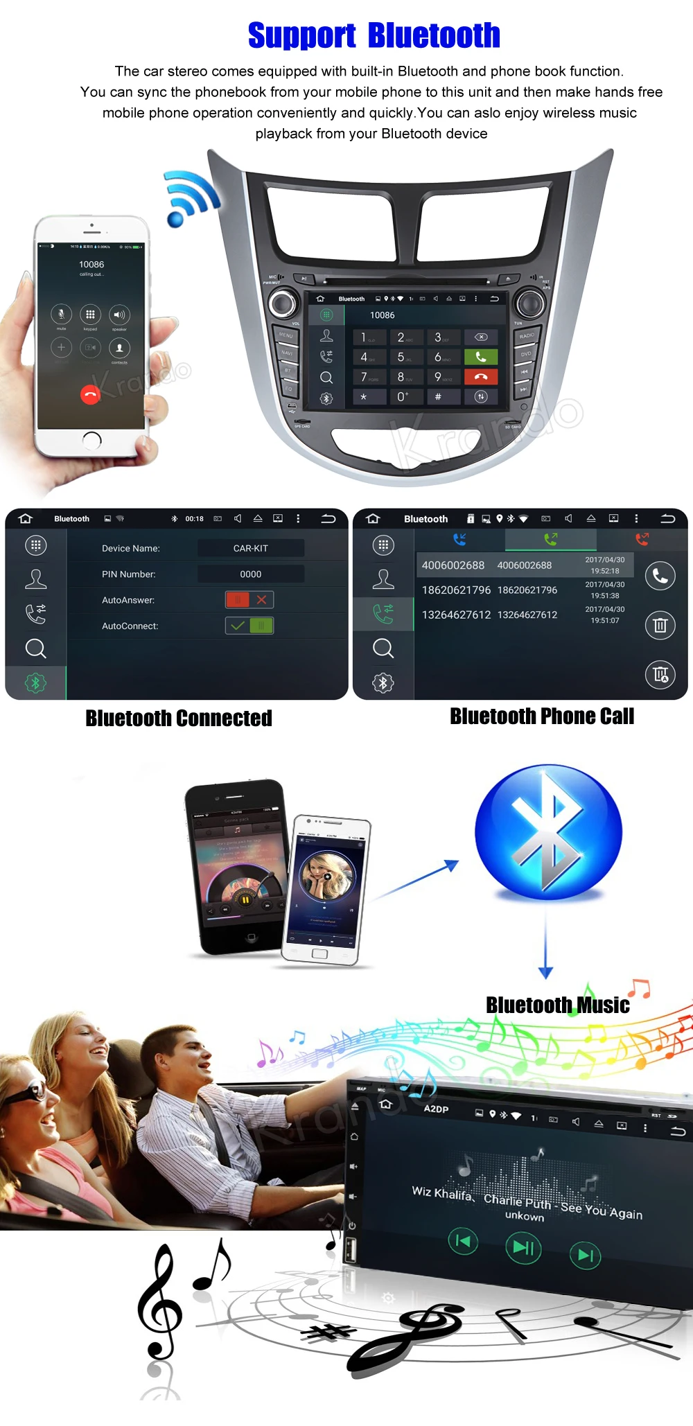 Cheap Krando 7" Android 8.0 car radio gps dvd player for Hyundai Accent Solaris 2011+ audio navigation multimedia system WIFI 3G DAB+ 3