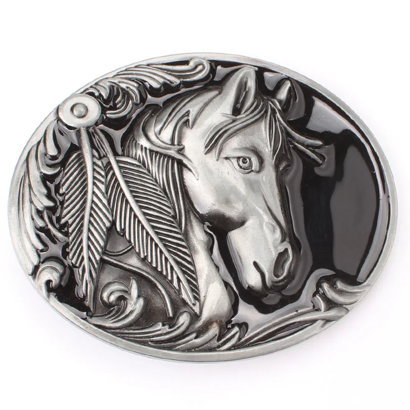 

European and American style horse head personality cowboy buckle