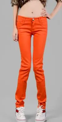 Новые весенние и осенние стильные джинсовые брюки ярких цветов женские Стрейчевые узкие джинсовые брюки-карандаш T858 - Цвет: light purple