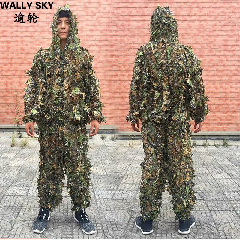 

NEW CS 3D Leaf Yowie sniper Ghillie Suit Jungle Camouflage Hunting clothes Free shipping