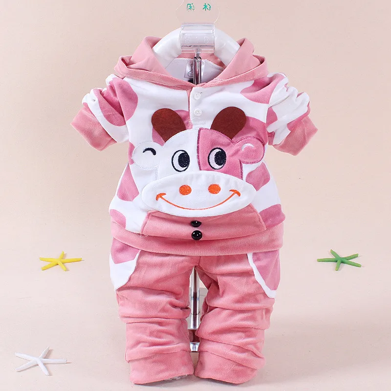 3 Tiantianhu Baby boys girls velvet children clothing set boy Cartoon hoodies pants suits newborn kids christmas costume Infantil