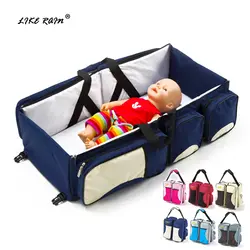 Бренд 3in1 Портативный сумки для подгузников Портативный детские кроватки новорожденных безопасного путешествия складная кроватка для