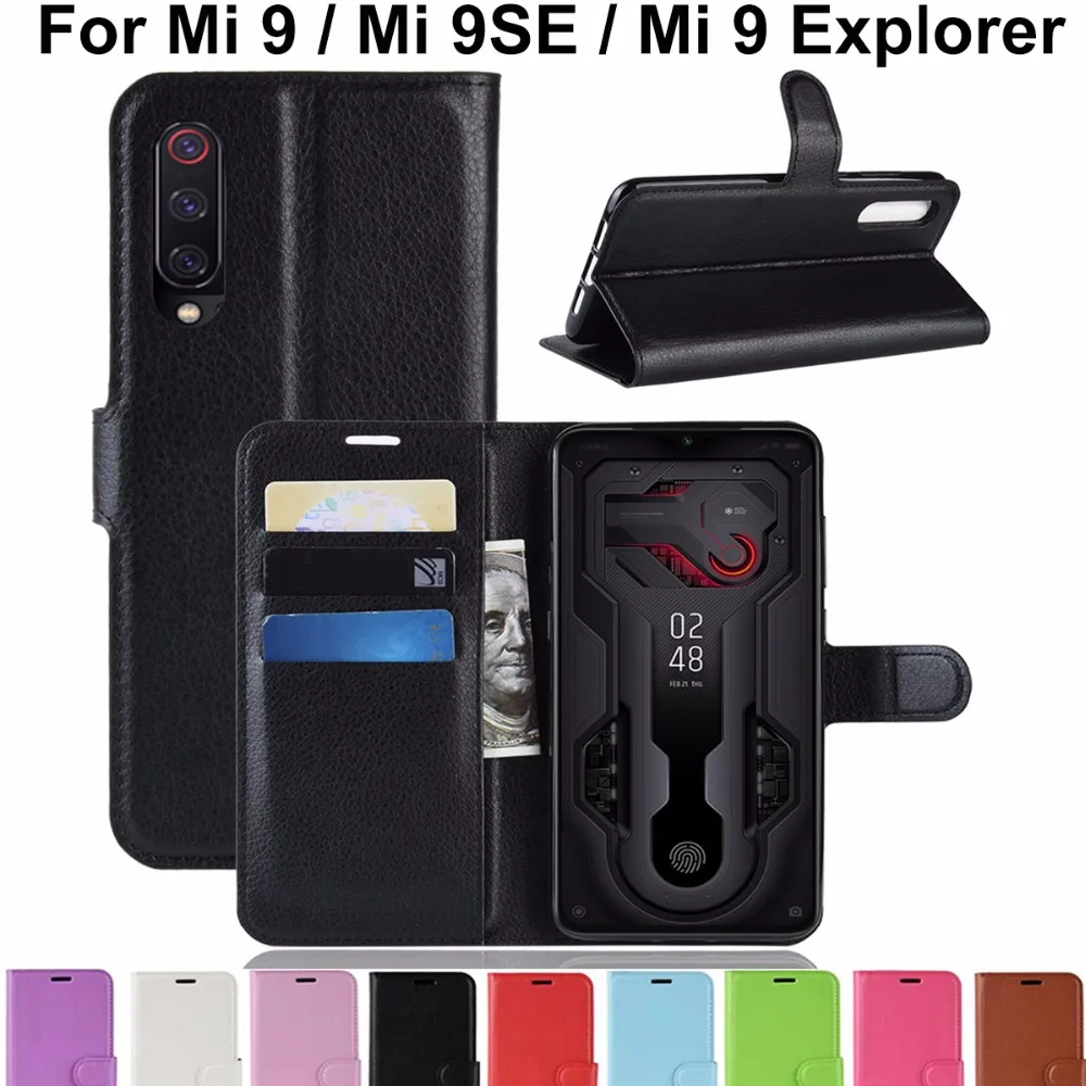 

For Xiaomi Mi 9 Litchi stria Dermatoglyph Case For Xiaomi Mi 9 Explorer Full Cover For Xiaomi Mi 9 SE Leather Phone Shell Casing
