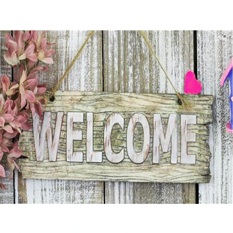 5D Diy Diamond Painting,Welcome flowers Diamond Embroidery,Full,Cross