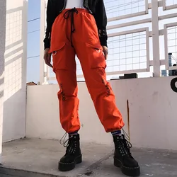 Estampado de Letras Bolsillos Patchwork Pantalones de Carga Mujer Cintura Alta Streetwear Lápiz Pantalones 2019 Nueva Moda hasta los Tobillos Pantalones Estampado de Letras Bolsillos Patchwork Pantalones de Carga Mujer Cintura Alta Streetwear Lápiz Pantalones 2019 Nueva Moda hasta los Tobillos Pantalones