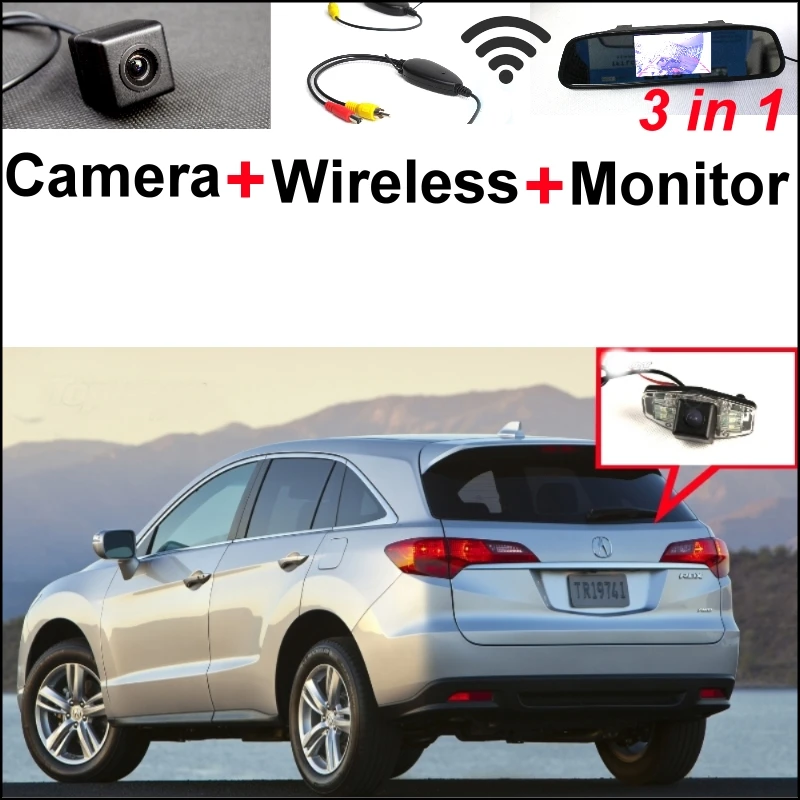 

3 in1 Special Rear View Camera + Wireless Receiver + Mirror Monitor Easy Backup Parking System For Acura CSX RDX ILX ZDX