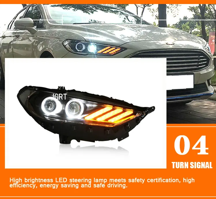 2 шт. автомобильный стиль светодиодный фары для Ford Fusion Mondeo- для Mondeo налобный фонарь светодиодный DRL Объектив двойной луч H7 HID ксеноновые линзы