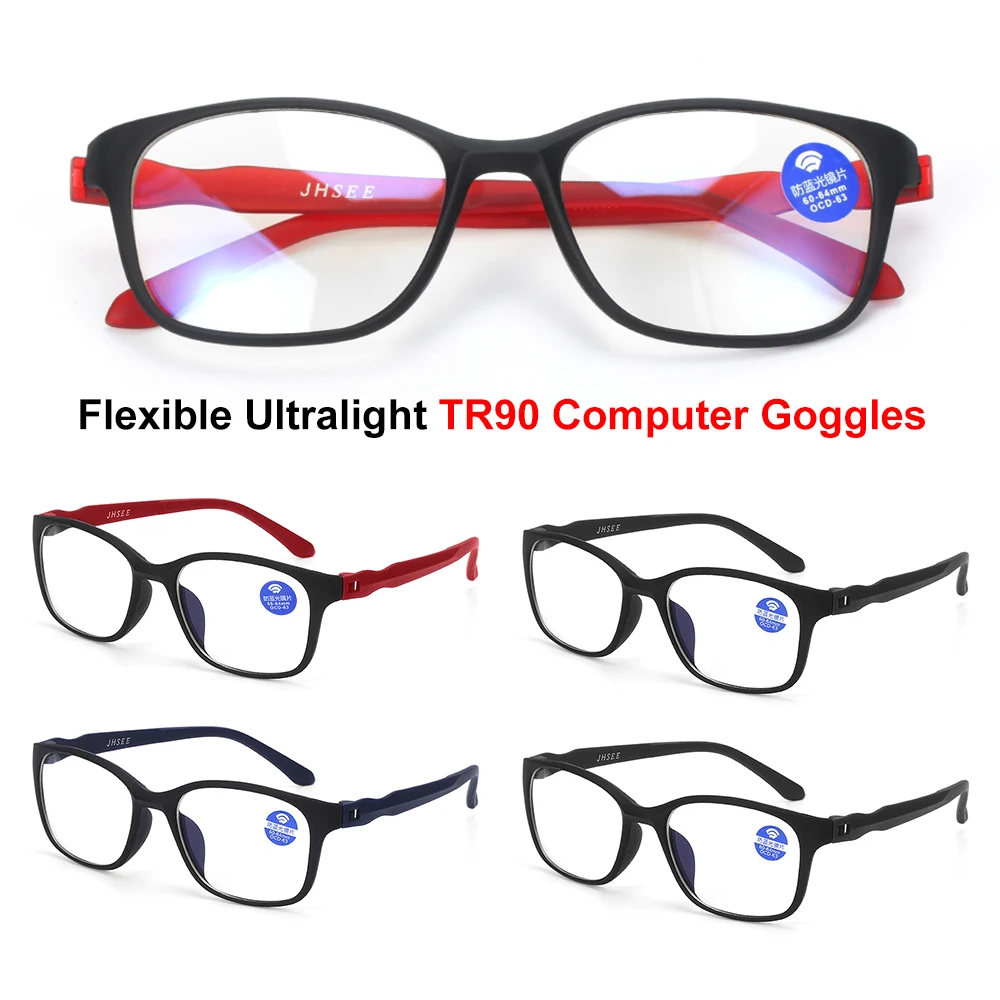 UV400 Reading Glasses Anti Blue-Ray Glasses Flexible Ultralight TR90 Computer Goggles Radiation Protection Anti-fatigue Eyewear