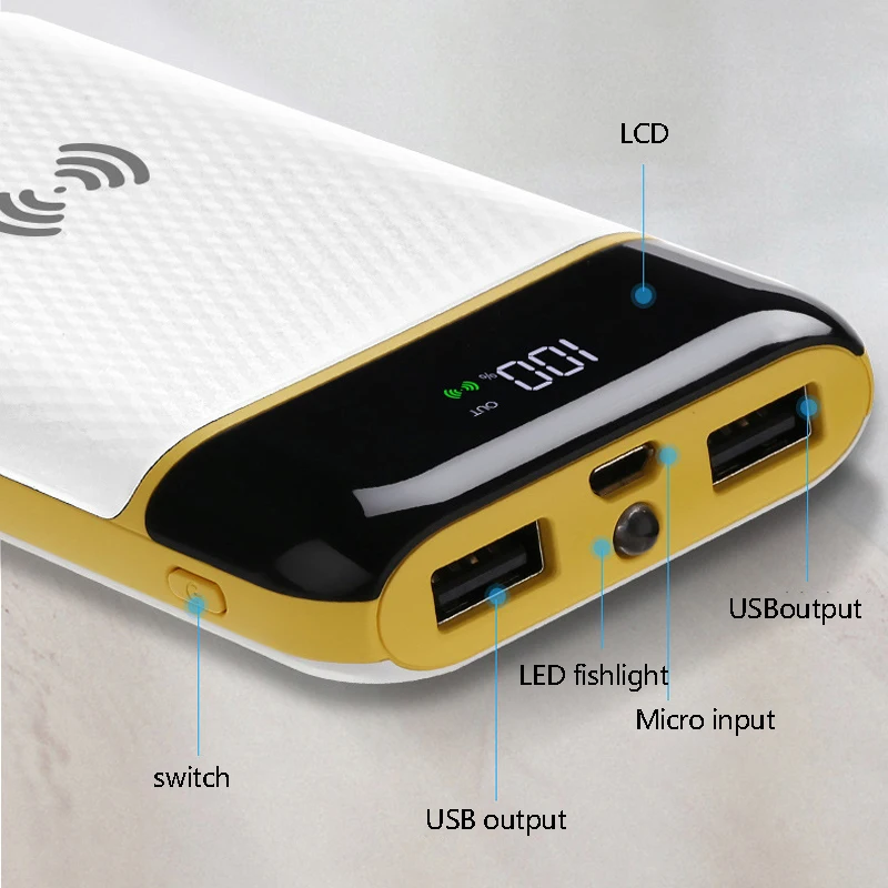 wireless power bank fast Power Bank 8000mAh External Battery Portable Mobile Phone Charger Universal 2 USB for iPhone XS MAX X