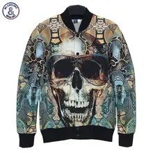 2017 Mr.1991INC designed Men women 3d jacket funny print Glasses Skull Retro Vintage jacket slim jacket autumn coat
