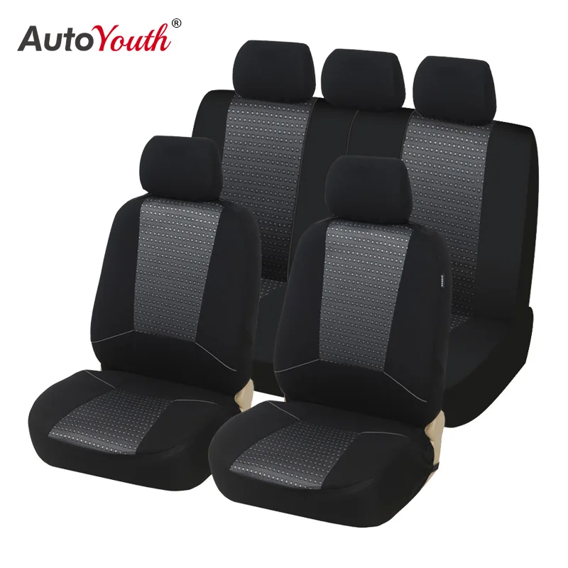 Conjunto completo de asiento de coche cubre ajuste Peugeot 308 Negro//Gris Funda De Asiento