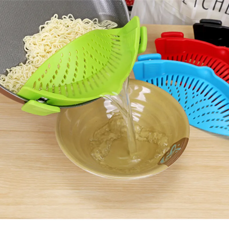 

Kitchen supplies water filter Silicone Pot Colanders Strainer for Rice Fruit Vegetable Wash Liquid Funnel Baking Kitchen Gadgets