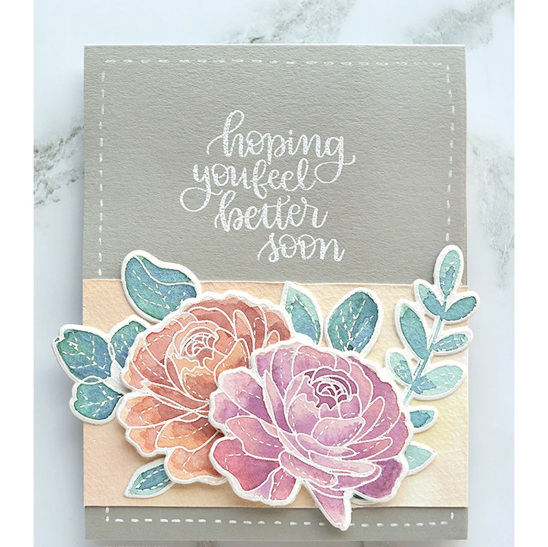 

TPP Cute peony flower Clear rubber stamps/kids clear stamps and dies for scrapbooking/card making/children stamps