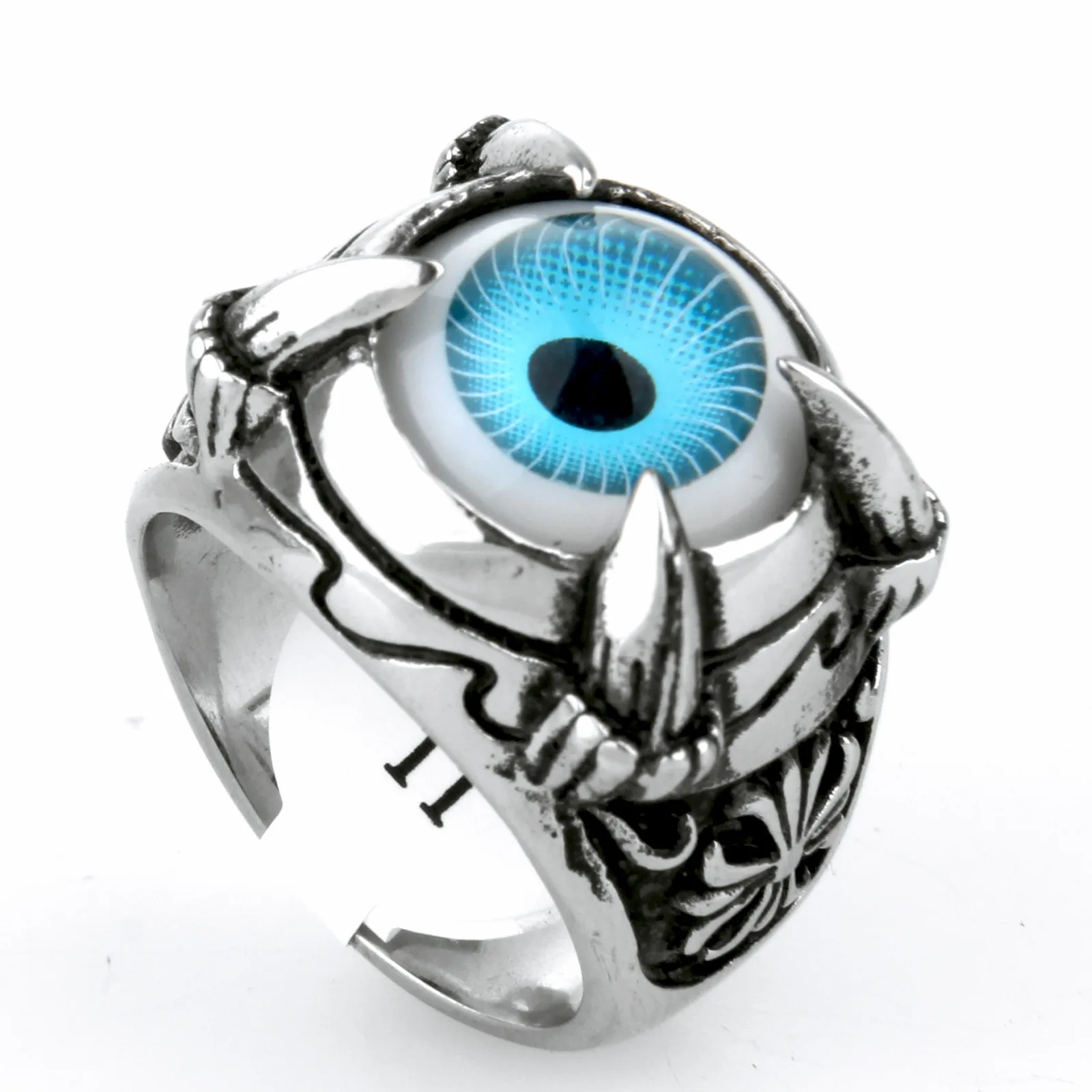 Bahamu Stainless Steel Ring Men Retro Crusader The Eye Of God Titanium