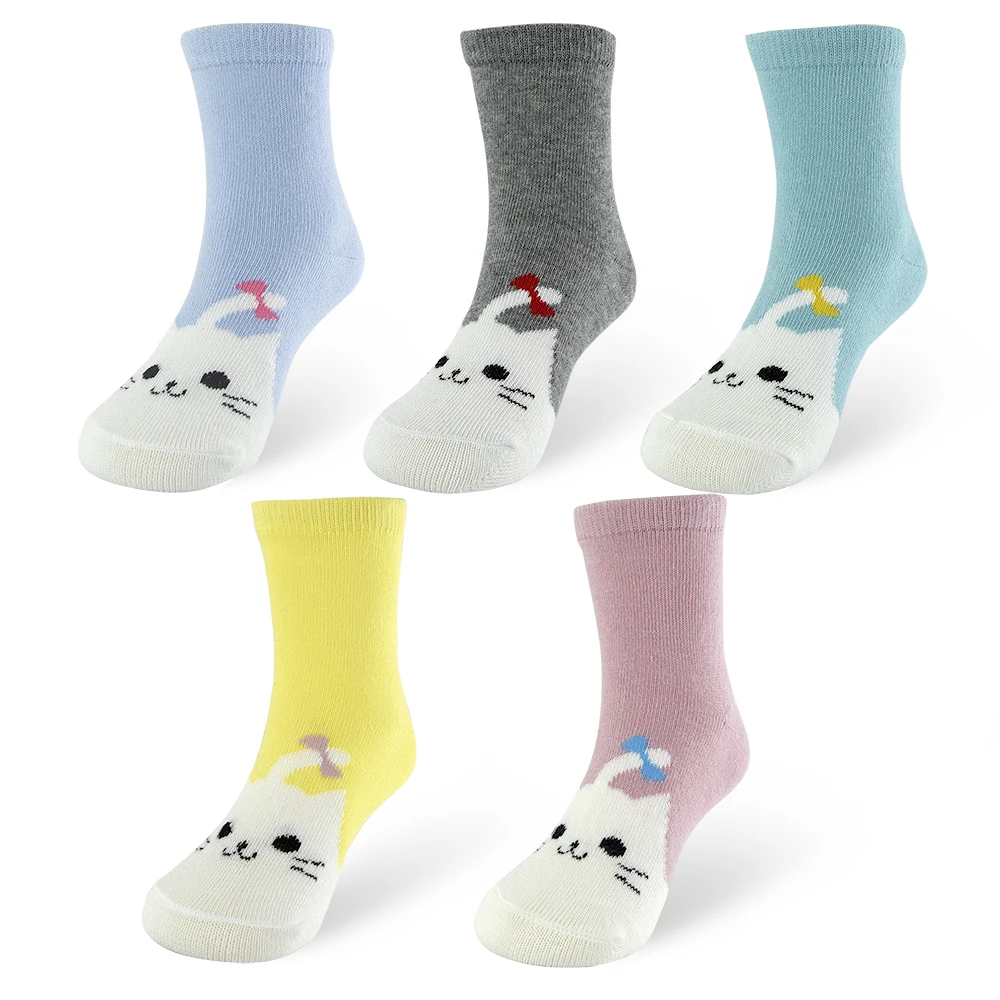 

5-Pack Soft Cotton Cartoon Pattern for Children Clothing Kids Socks for Boys Girls Gifts Breathable Baby Socks for 1-10Y