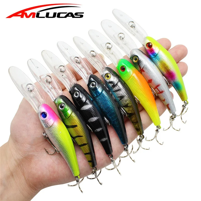 

Amlucas Wobbler Fishing Lure 10cm 9.2g Artificial Crank Bait 3D Eyes Jerkbait Fishing Bait Minnow Hard Bait Swimbait WW199